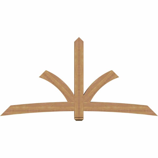 Ekena Millwork Davenport Timber Gable Bracket, Western Red Cedar, 96"W x 48"H x 5 1/2"D x 5 1/2"F, 12/12 Pitch GBW096X48X0606DAV00SWR - main